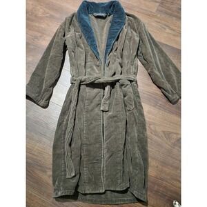 Polo Ralph Lauren Robe Mens One Size Brown Velour Shawl Collar Belted Lounge